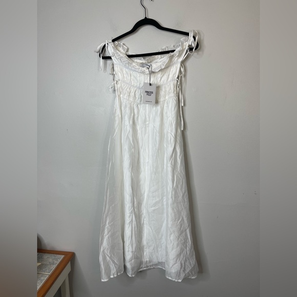 Princess Polly NWT EMILIANO STRAPLESS MAXI DRESS WHITE Sz US 2 Coastal Cottage - Picture 7 of 13